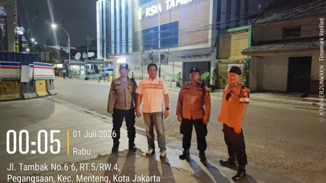 Patroli Perbatasan Tambak–Manggarai, Polsek Metro Menteng Persempit Ruang Gerak Pelaku Kejahatan