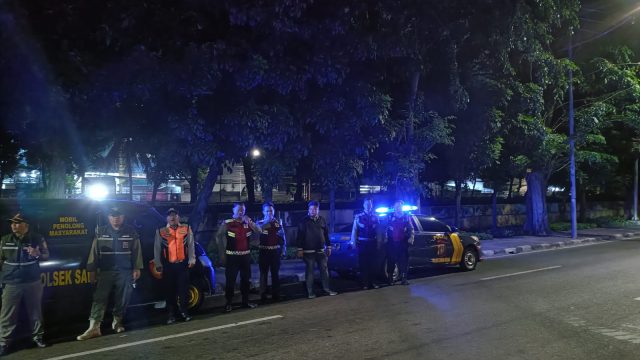 Aktifkan Strong Point Malam Hari” Guna Cegah Pelaku Kejahatan Dan balapan Liar Di Depan Bank BCA